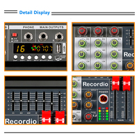 Console de mixage audio professionnelle GAX-MM4 4 canaux avec interface XLR et alimentation fantôme 48V pour l'extérieur