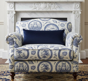 Tela de tapicería estampada premium Thibaut Dooley por yarda para proyectos de tapicería, restauración de muebles y decoración de interiores. - Product Image 1