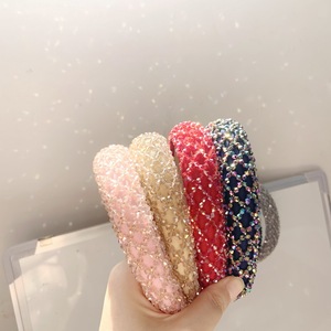 Băng Đô Đính Cườm Thủ Công Bằng Pha Lê Sang Trọng Rộng 3Cm Băng Đô Hạt Cườm Bện - Product Image 6