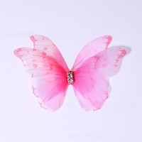 Pinzas para el cabello de mariposa con purpurina de estilo dulce, pasadores de tela con cristal de diamantes de imitación para fiesta de niñas, accesorios elegantes para el cabello