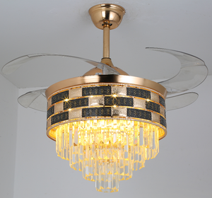Luxury <strong>Crystal</strong> Ceiling Fan Light Fixture with Remote Control, Modern LED Chandelier Fan for Living Room Bedroom Fancy Light - Product Image 4