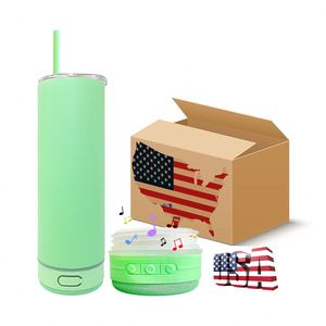 Vaso térmico inteligente para música de 20 oz, delgado y recto, con altavoz, para sublimación en blanco, estilo macaron de color mate, para DIY, desde almacén de EE. UU. - Product Image 4