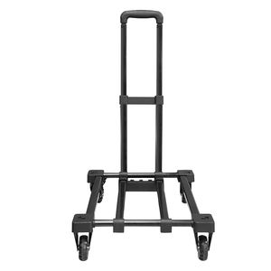 2024 Verstelbare Hoogte Handvat 4 Wielen Hotel Metalen Opvouwbare Bagage Kar Opvouwbare Hand <span class=keywords><strong>Trolley</strong></span> - Product Image 4