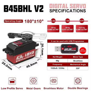 Agfrc B45bhl V2 18Kg 0.065sec Tốc Độ Nhanh Động Cơ Không Chổi Than Kỹ Thuật Số Lập Trình Servo Cho 1/12 Racing Drift Xe Ô Tô - Product Image 4