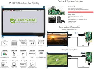 Waveshare 7Inch Qled Quantum Dot Display Capacitief Aanraakscherm 1024*600G Gehard Glazen Paneelondersteuning Raspberry Pi 5 - Product Image 3