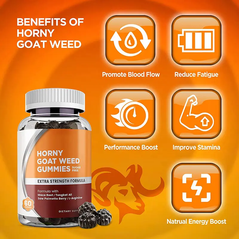 Factory direct sales OEM to improve sexual performance man and women universal keratinized horny goat weed gummies