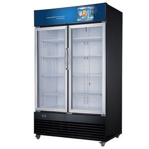 Réfrigérateur américain vertical à double porte vitrée, congélateur à blast, grande capacité, pour la vente au détail de produits surgelés et de crème glacée - Product Image 2