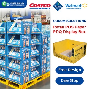 Présentoir de sol promotionnel <span class=keywords><strong>en</strong></span> carton pour supermarché, club, magasin, vente <span class=keywords><strong>en</strong></span> <span class=keywords><strong>gros</strong></span>, personnalisé, POP 3 faces, pour demi-palette - Product Image 4