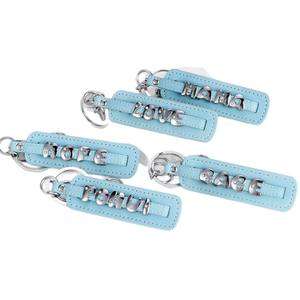 Porte-clés DIY en cuir de veau avec lettre, moderne, simple, rectangulaire, pour couple, pendentif pour téléphone portable ou petit sac - Product Image 5