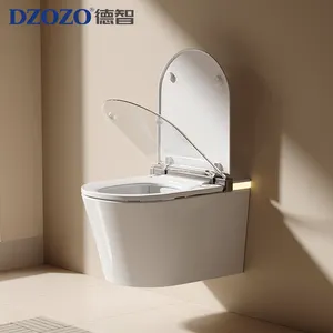 S005 Moderne Muur Opgehangen Toilet Marmer Luxe Badkamer Sensor Slimme Elektrische Afstandsbediening Muur Opgehangen Geen Behoefte In Muur Tank Toilet