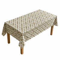 Nappe jetable en PEVA marron et blanc à motif géométrique losanges, 54 x 108 pouces, rectangulaire, en plastique, pour mariage et banquet