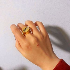 YBcustomアニメ美的オープニングリングBFFリングゴールド銅/新しいファッションパーソナライズされた親友永遠にリングかわいいメッキスター - Product Image 3