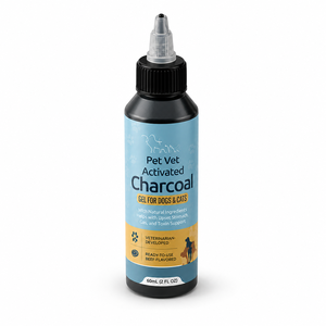 Complément alimentaire pour la santé digestive des animaux de compagnie, gel de <span class=keywords><strong>charbon</strong></span> <span class=keywords><strong>actif</strong></span> pour les estomacs sensibles, formule de liaison des toxines, chiens, chats, 2 fl oz de gel - Product Image 1