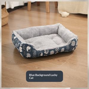 Lit pour chien et chat, canapé-lit carré pour animaux de compagnie, coussin doux et chaud en peluche, maisonnette lavable, nid de sommeil pour chiot et chat, coussin pour niche d'animal - Product Image 4