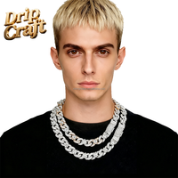 Collier chaîne cubaine fleur infinie bicolore hip-hop incrusté de zircons, plaqué or, accessoire tendance haut de gamme, unisexe.