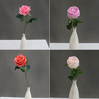Rose artificielle en gros, toucher humide et réaliste, tige unique, pour mariage, décoration maison et fête
