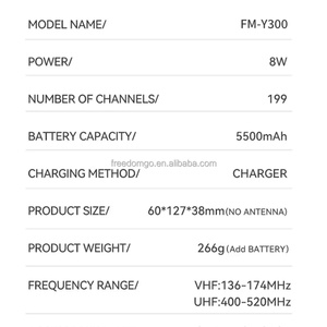 Radio bidirectionnelle marine VHF FM-Y300 de haute qualité, 10 W, étanche IP6, scanner, interphone sans fil, longue portée, talkie-walkie portable - Product Image 6