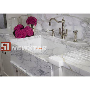 Newstar Surface solide Double évier salle de bain vanité solide marbre lavabo à <span class=keywords><strong>main</strong></span> mur suspendu pierre noir bassin - Product Image 2