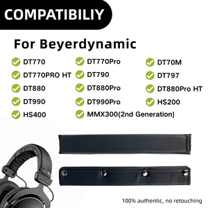 Kit de almohadilla de diadema de PU de repuesto para auriculares Beyerdynamic <span class=keywords><strong>DT770</strong></span>/DT770M/DT770Pro/<span class=keywords><strong>DT770</strong></span> <span class=keywords><strong>Pro</strong></span> HT/DT 790/DT797/DT880/DT880 - Product Image 2