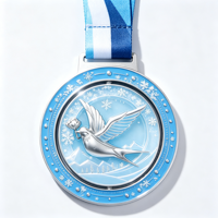 Médaille sportive personnalisée en acier inoxydable, récompense métallique estampillée pour marathon, course à pied, événement, trophée avec ruban, vente en gros OEM