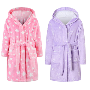 Batas de Baño de Felpa para Niños 2026, Estampado Personalizado, Suaves y Cálidas, Batas de Moda para Niñas, Batas de Alta Calidad para Después del Baño, Ropa de Estar en Casa - Product Image 3