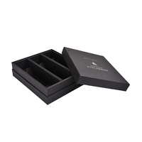 Caja de Regalo de Alta Gama para 3 Botellas de Tequila, Caja Rígida Negra con Compartimentos, Personalizable con Marca, Laminación Mate