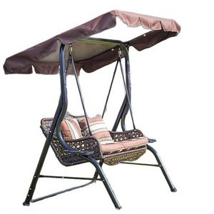 <strong>Garden</strong> <strong>Swing</strong> <strong>Bench</strong> 2 Seater PE Wicker With Canopy Metal Frame Outdoor <strong>Swing</strong> Chair OEM - Product Image 3