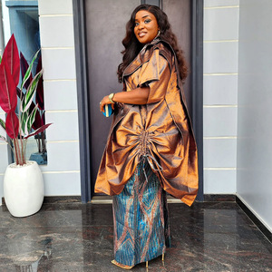 Robes Africaines Tendances S10722 pour Femmes, Ensemble Dashiki Imprimé : Robe et Jupe, Deux <span class=keywords><strong>Pièces</strong></span>, Robes de Soirée <span class=keywords><strong>Boubou</strong></span> pour Femmes - Product Image 5