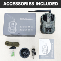 Caméra de chasse 4G LTE pour la faune, vidéo en direct, contrôle sans fil par application, résolution 2.7K, 14MP, étanche IP66, écran 2 pouces, carte SD, CMOS