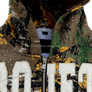 <span class=keywords><strong>Felpa</strong></span> con Cappuccio e Zip per <span class=keywords><strong>Uomo</strong></span> con Logo Personalizzato, Stampa Camouflage Urbana, 100% Cotone Poliestere, Grafica Mimetica Unica e Cerniera in Metallo Argento - Product Image 4