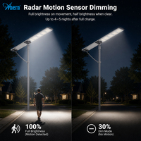 Lampu Jalan Tenaga Surya LED IP66 60W hingga 150W Dengan Sensor Gerak Radar Dan Remote Control Untuk Penerangan Jalan