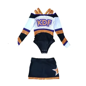 Fornitore all'ingrosso personalizzato sublimazione allegria sport allegria danza cheerleading uniforme per la vendita