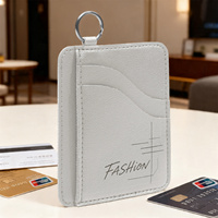 Dompet Kartu Kulit PU Premium Tipis dengan Banyak Slot dan Gantungan Kunci untuk Pria Wanita, Organizer ID Minimalis