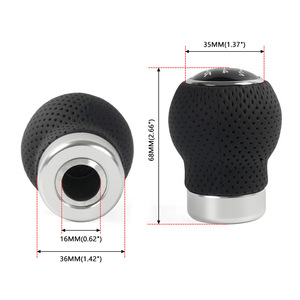 RASTP Car Gear <b>Shift</b> <b>Knob</b> 35mm Universal Leather 5-Speed Ergonomic Handle - Product Image 1