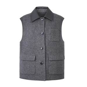 <span class=keywords><strong>Gilet</strong></span> da <span class=keywords><strong>donna</strong></span> in lana Yak-10% Yak in piumino 90% lana, con bottoni sul davanti, capispalla Casual <span class=keywords><strong>grigio</strong></span> - Product Image 1