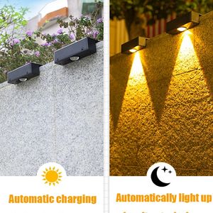 RGB משתנה שמש סיפון מדרגות אור אלחוטי אבטחה סולארית גדר אורות חיצוני 1200 mah Li-סוללת נוף קיר אור שמש - Product Image 5
