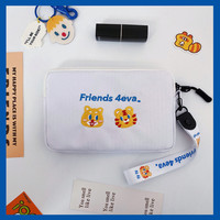 Dompet Koin Kartun Korea Lucu untuk Anak Perempuan, Dompet Kecil dengan Ritsleting, Kantong Poliester, Tempat Ponsel, Uang Receh, Tas Mini Genggam