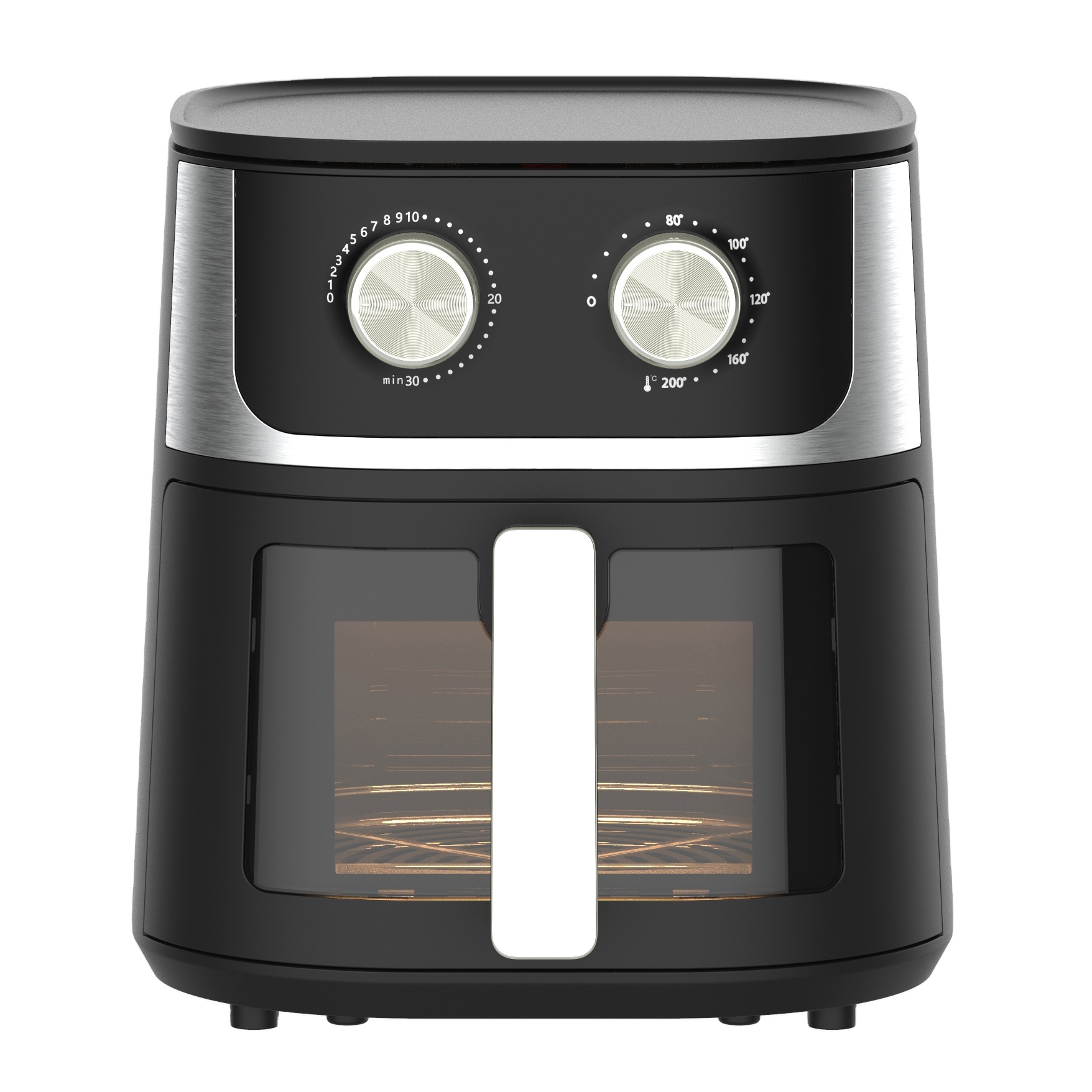 Factory Customized Electric Household Air Fryer Visual Window Big Pot 5.5l 1400W Manual Control Air Fryers