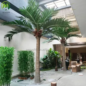 Customized Outdoor Palm Tree Artificial Coconut Palm Tree Large Simulated Fiberglass Palm Tree King For Indoor Decoration
