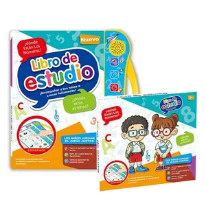 Обучающие электронные обучающие игрушки Samtoy, книга для чтения с испанским и английским языками, обучающая машина, интеллектуальная книга для детей