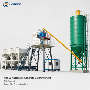 Centrale à béton HZS50 avec système de dosage des agrégats et silo à ciment pour béton prêt à l'emploi - Product Image 1