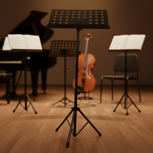 Support de musique pliable réglable en hauteur, métal noir, pour instruments de musique - Product Image 2