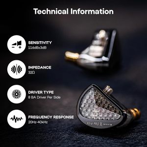 KZ AS16 PRO X Moniteur intra-auriculaire 16BA HiFi, Écouteurs filaires professionnels IEM - Product Image 6