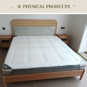 Cabecera de Ratán Blanco Crema de Lujo, Tallada a Mano, Juego de Cama King Size o Twin, Elevación Hidráulica, Almacenamiento, Marco de Madera Maciza, Estilo Wabi-Sabi - Product Image 5