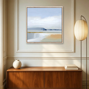 Stampa su Tela Incorniciata con Paesaggio Astratto Moderno, Arte Murale in Tonalità Calde per Decorazione di Ville e Strutture Ricettive - Product Image 2