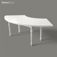 Tables en bois serpentin rustiques de style français pour mariages à la campagne et locations de banquets d'hôtel – Mobilier de jardin incurvé pour repas