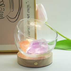 Natural Energy Healing <b>Crystal</b> Degaussing Bowl Lamp 3-Color Modern Feng Shui Handcrafted <b>Ornaments</b> Aroma Stone Home Decorations - Product Image 1