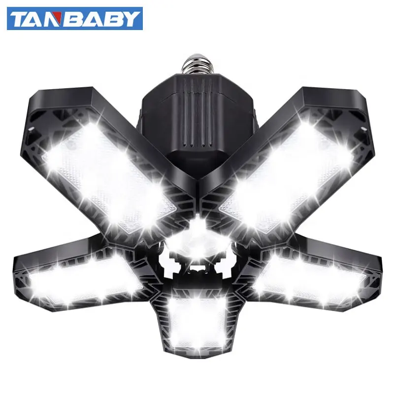 Tanbaby Amazon Hotsale วัสดุ ABS ไฟ LED โรงรถ100W พร้อมใบเปลี่ยนรูปได้5ใบ