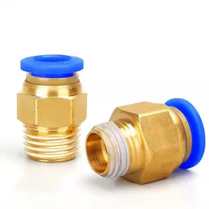 PC 06-M5, 06-M6, 06-01 Different Colors Straight Quick Connect Threaded Air/Water Copper Pneumatic One Touch Male Plug Fittings