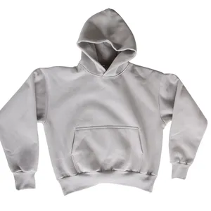 Wholesale Clothing French Terry 460 Gsm Pullover Heavyweight No Drawstring Cropped Hoodie Manufacturers